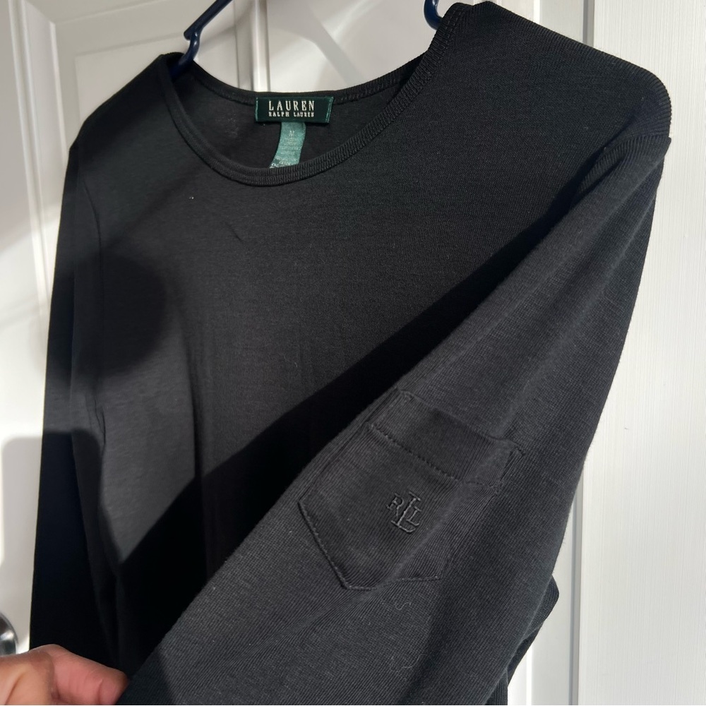 Ralph Lauren Black Long Sleeve Tee size M - Picture 4 of 7